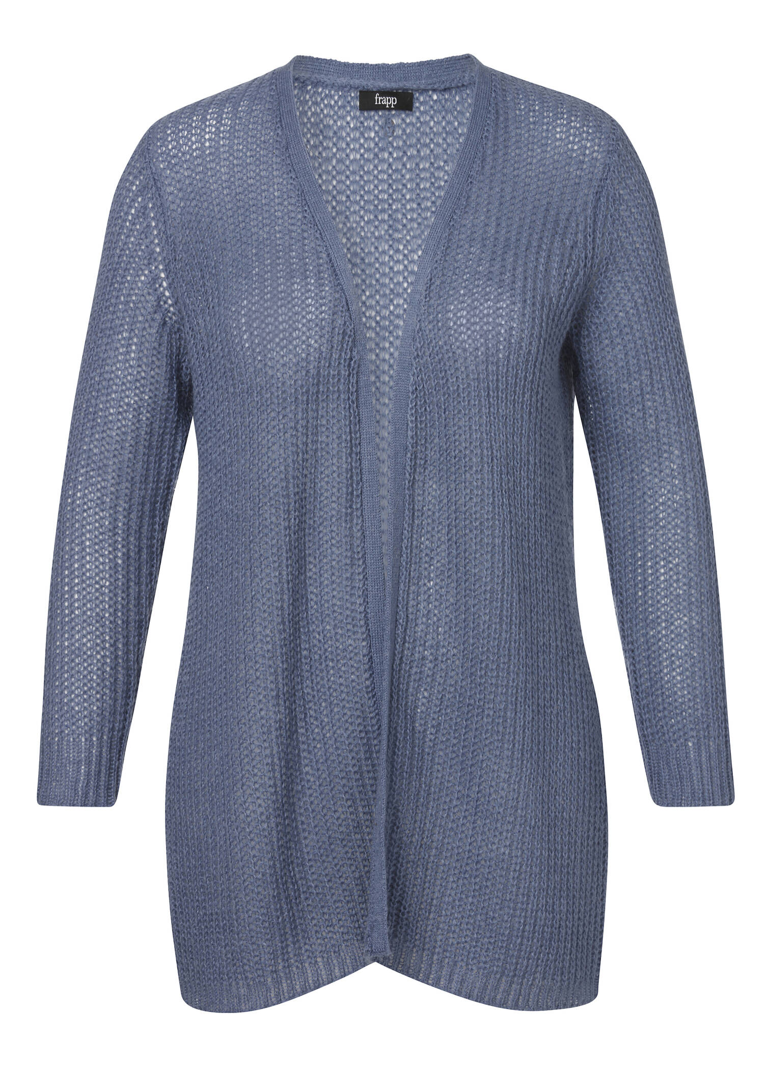 Modische Strickjacke aus unifarbenem Stoff / 