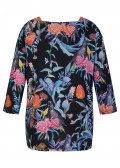 Extravagantes 3/4-Arm-Shirt mit floralem Muster /