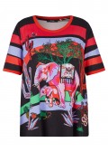 Extravagantes T-Shirt mit buntem Motiv /