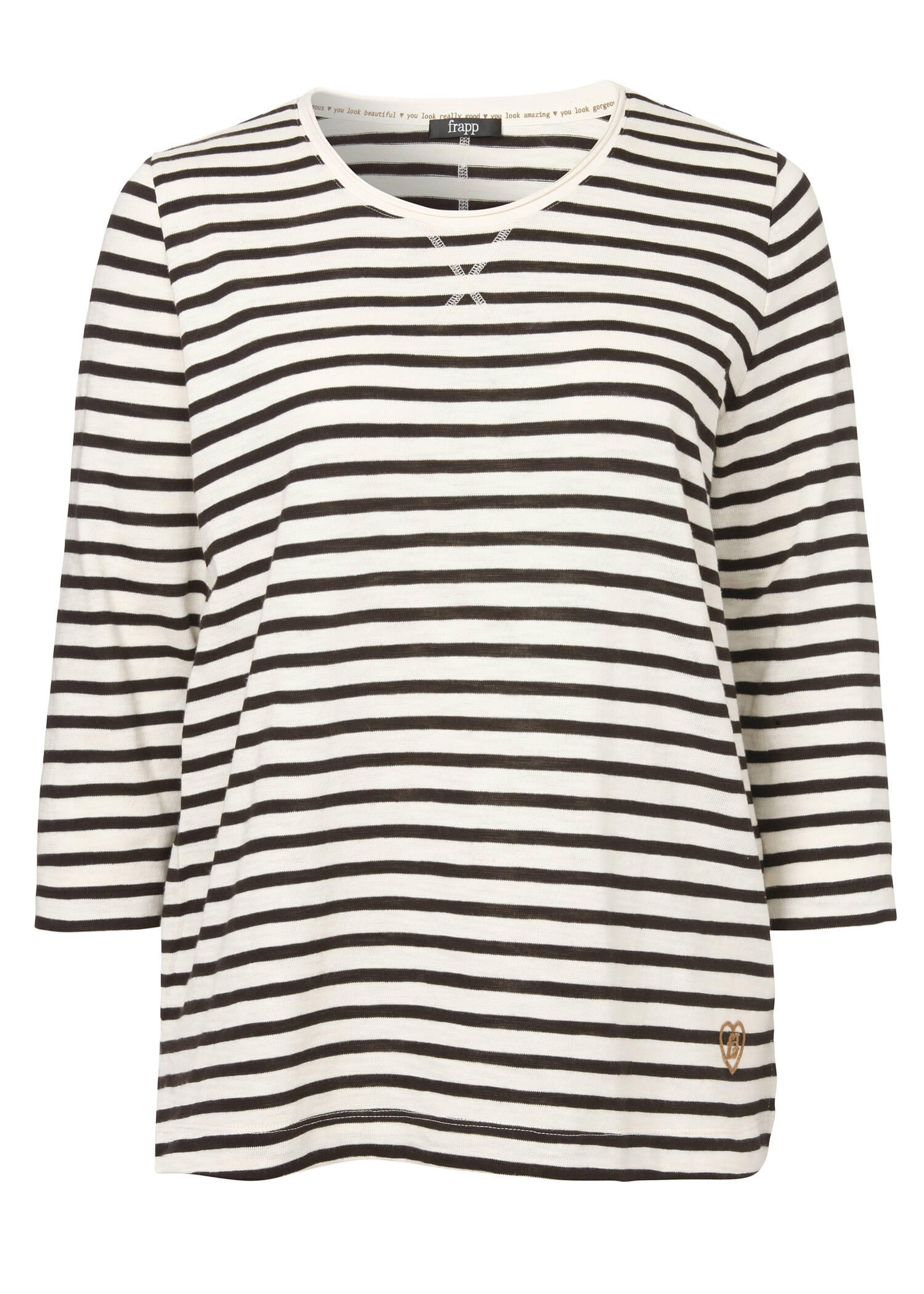Zeitloses 3/4-Arm-Shirt mit Stickerei /