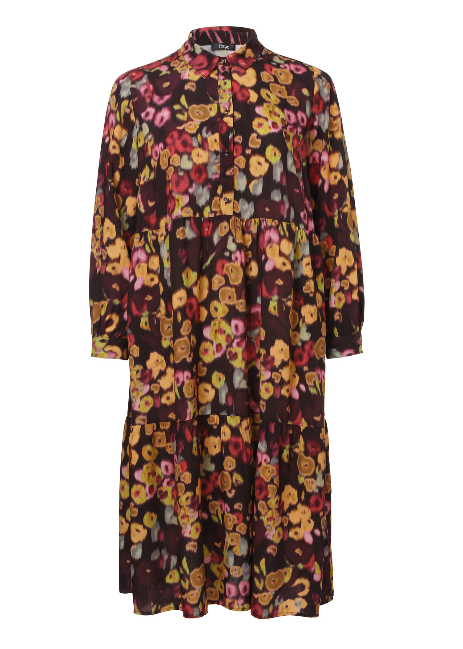 Feminines Blusenkleid mit geblümtem Allover-Muster /