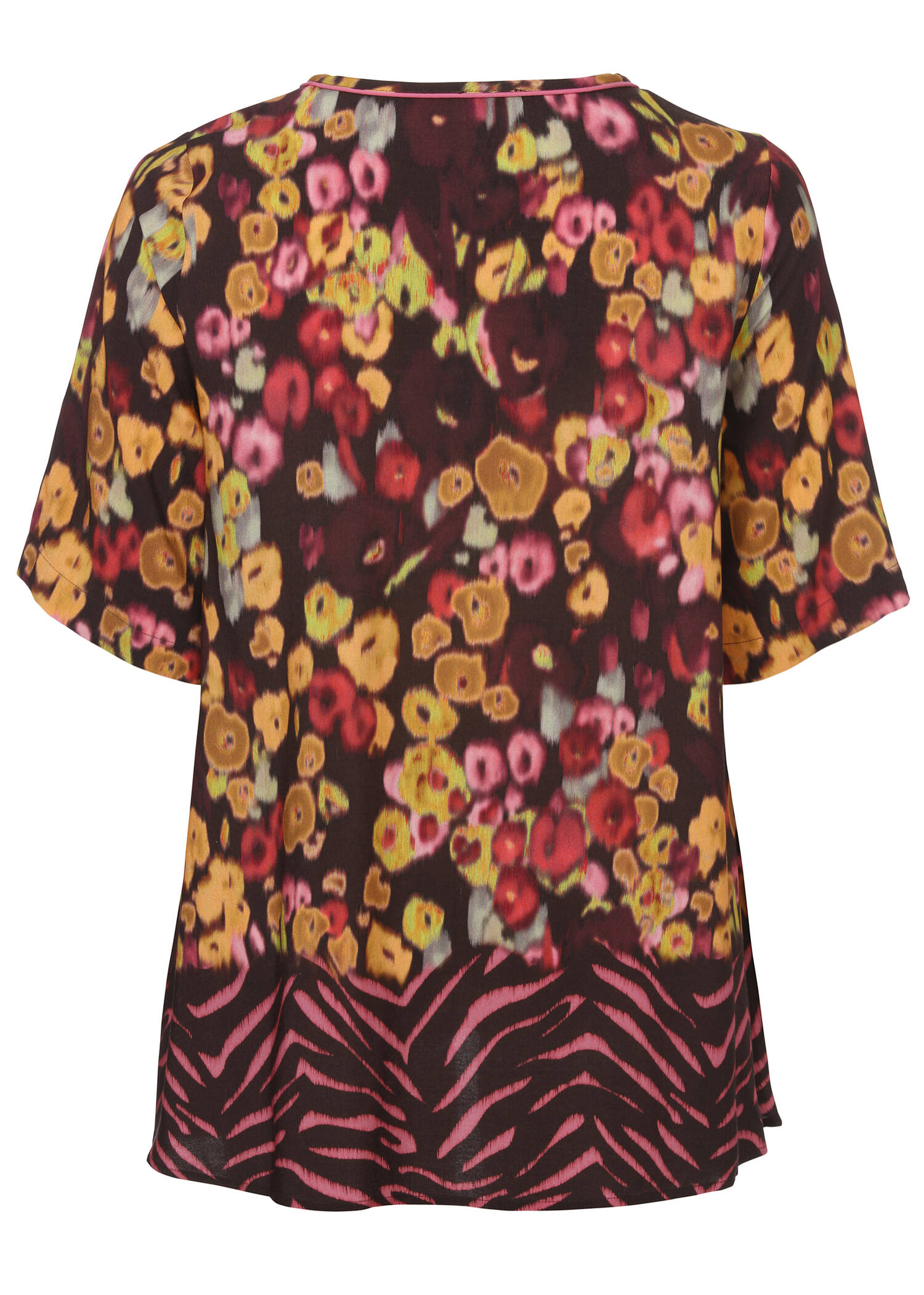 Feminines Blusenshirt mit geblümtem Allover-Muster /