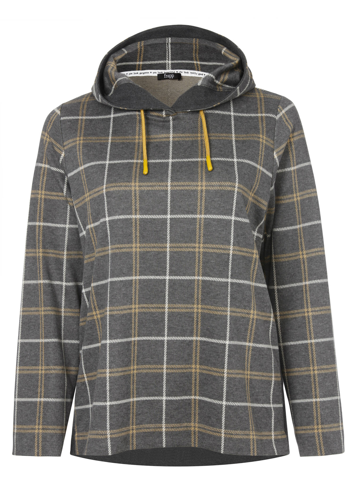 Modisches Kapuzensweatshirt mit kariertem Allover-Muster /