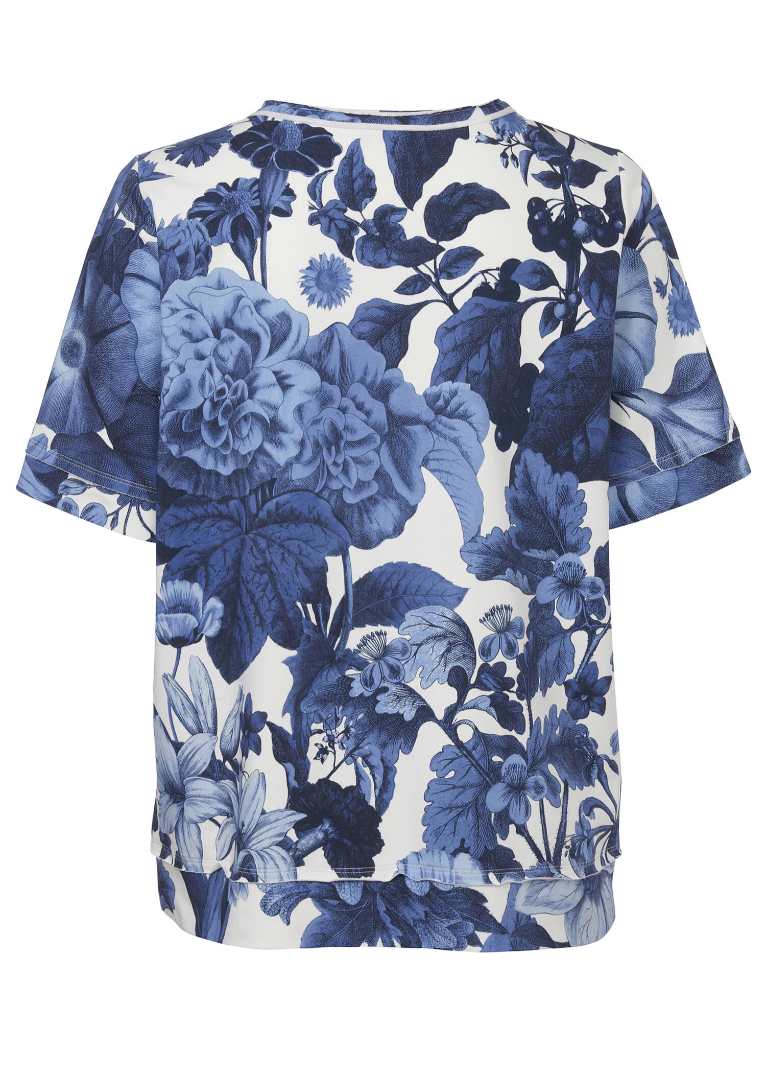 Feminines Sweatshirt mit floralem Allover-Muster /