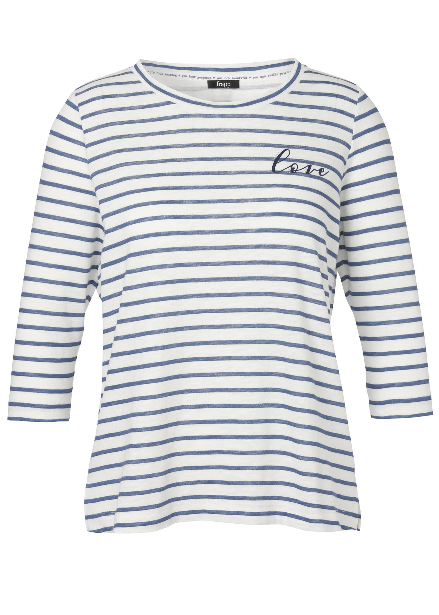 Verspieltes 3/4-Arm-Shirt mit Glitzersteinen / 