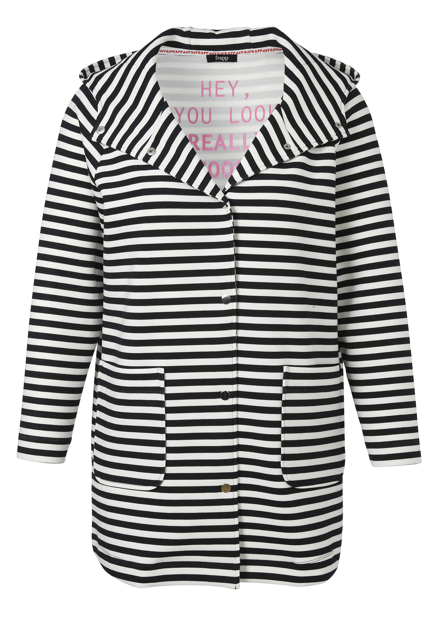 Modischer Kurzmantel mit Allovermuster / 