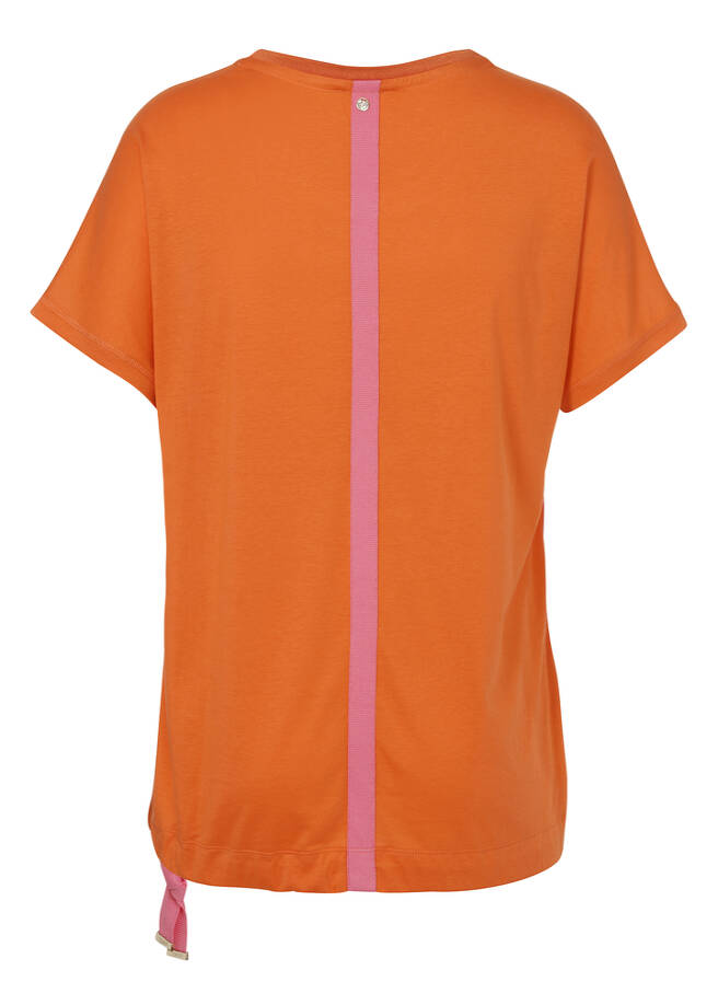 Shirt-Bluse mit floralem Muster und Zugband im Saum / 