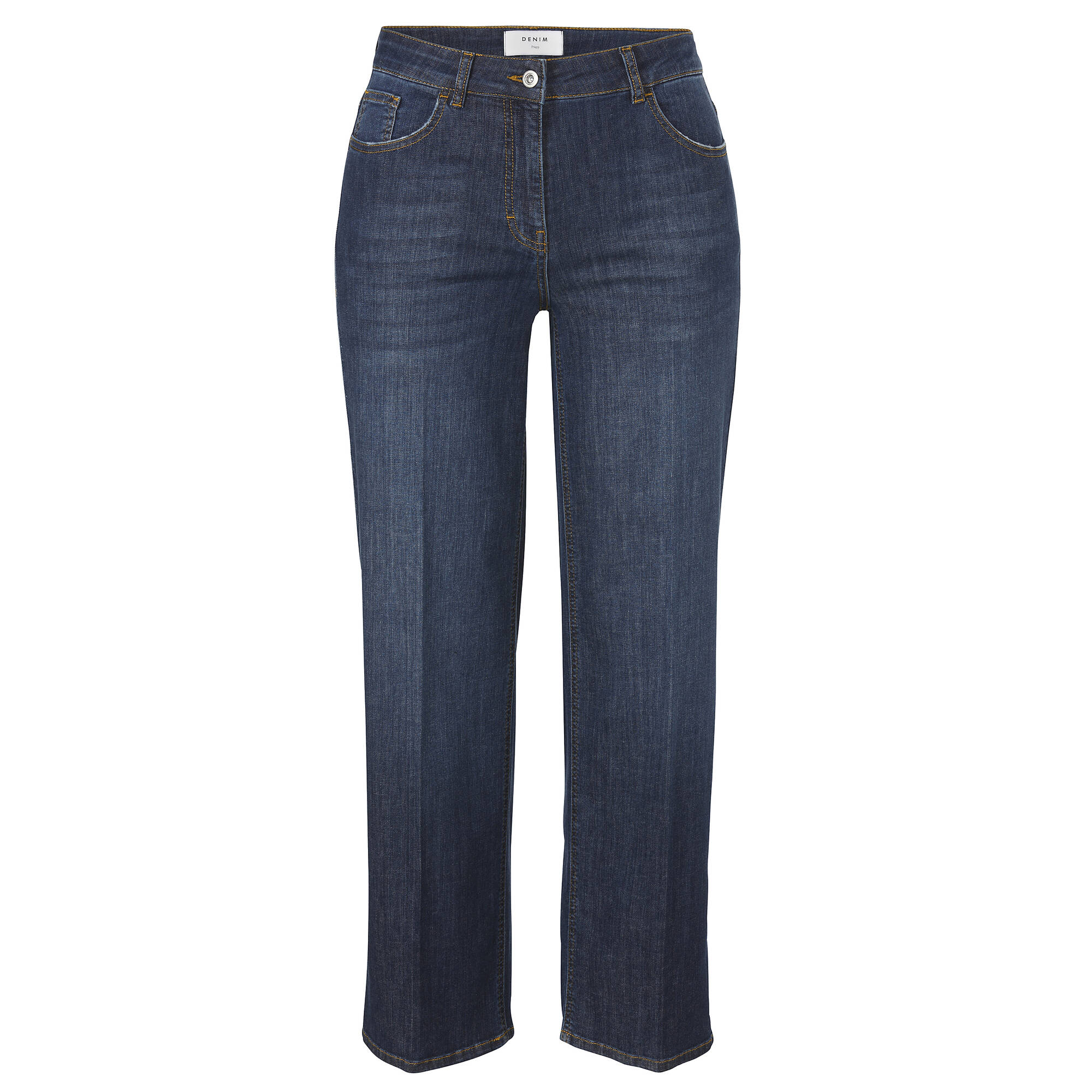 Dark Blue Denim Jeans mit geradem Bein