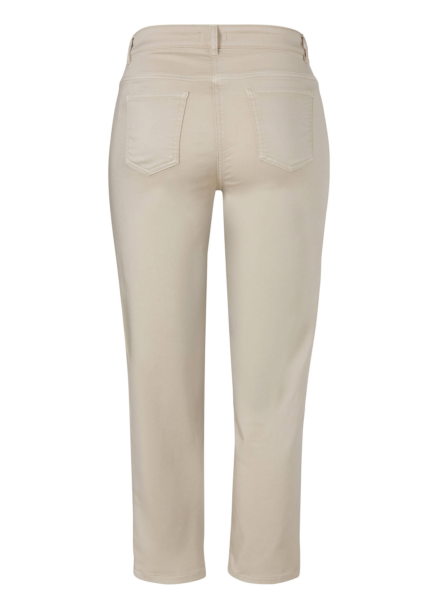 Sandfarbene 5-Pocket Hose, knöchellang mit schmalem Bein /