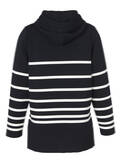 Marine Sweatshirt mit Kapuze und gestricktem Rippbund / 