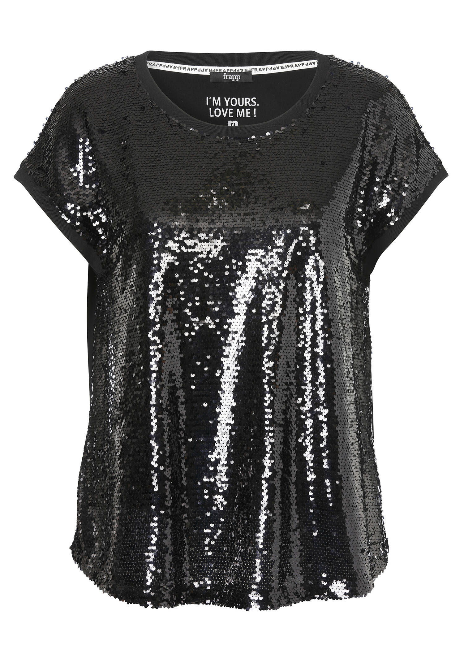 Feines Shirt mit Pailletten Front /