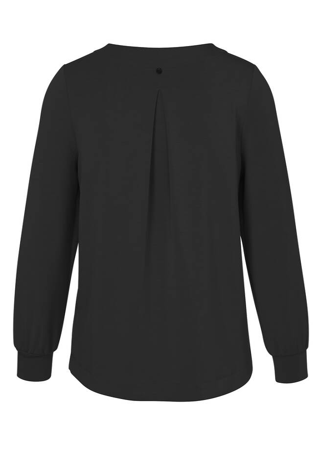 Schwarzes Sweatshirt mit V-Ausschnitt / 