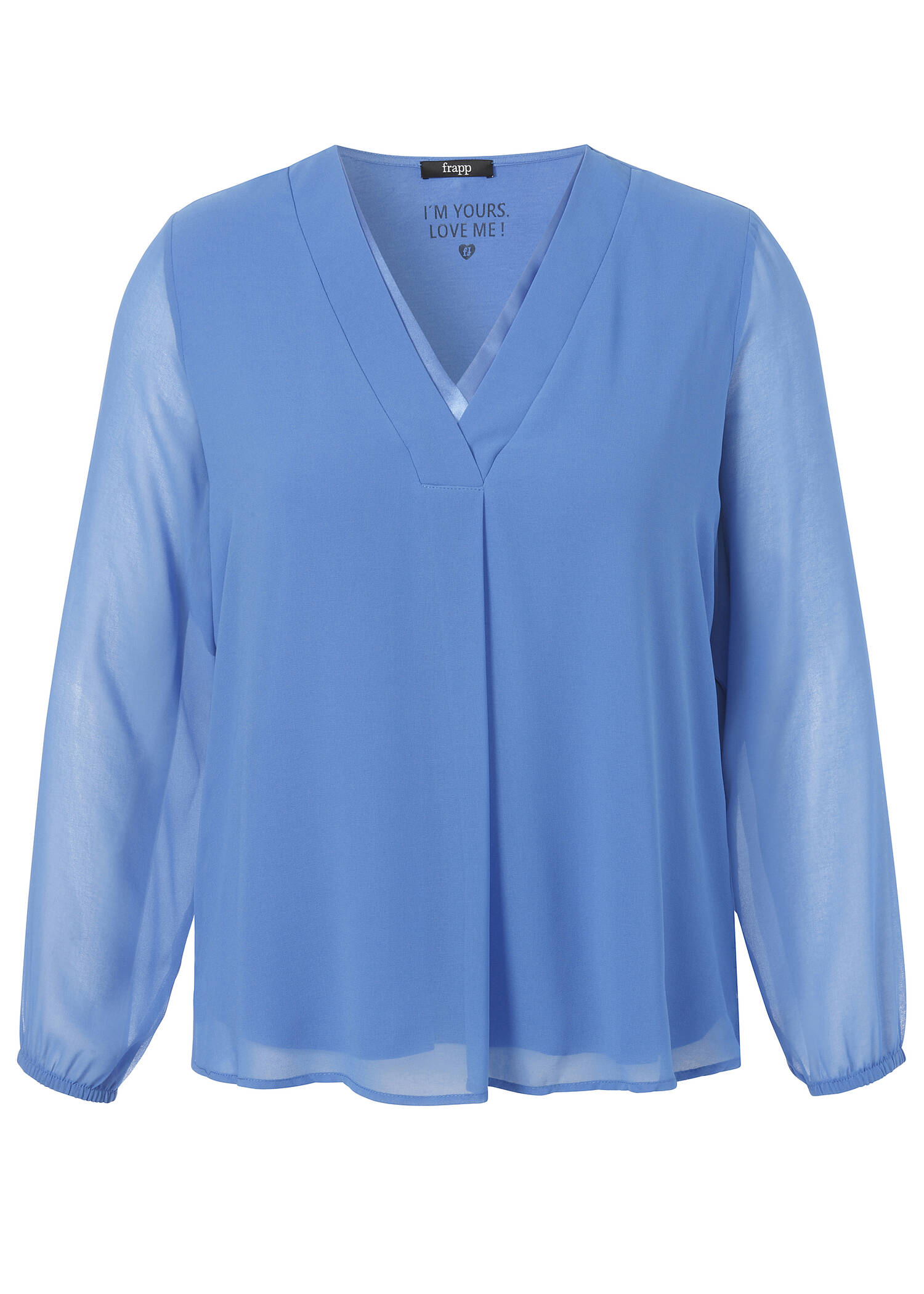 2-lagige Bluse mit semitransparenten Chiffonärmeln /