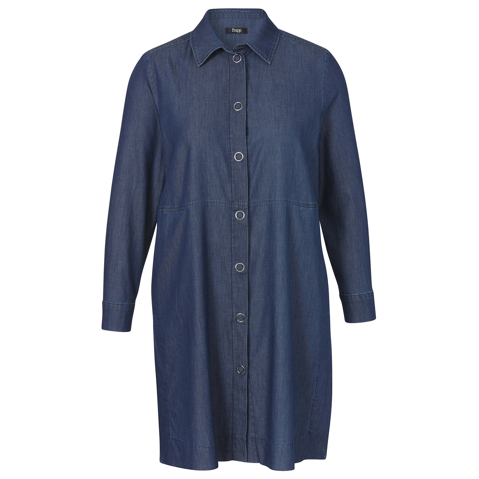Leichtes Blusenkleid aus softer Baumwolle im Jeans-Look