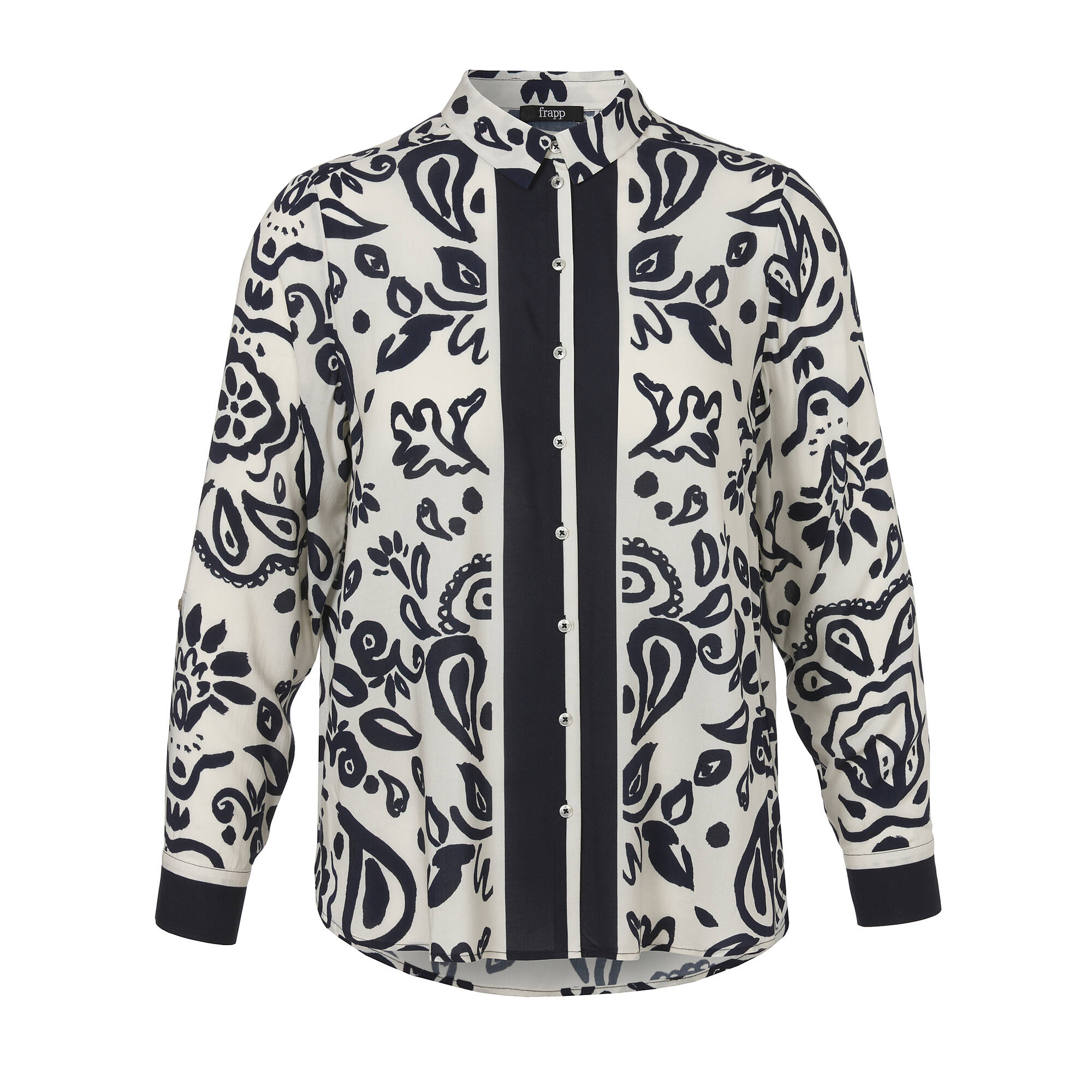 Viskose-Print-Bluse Bicolor