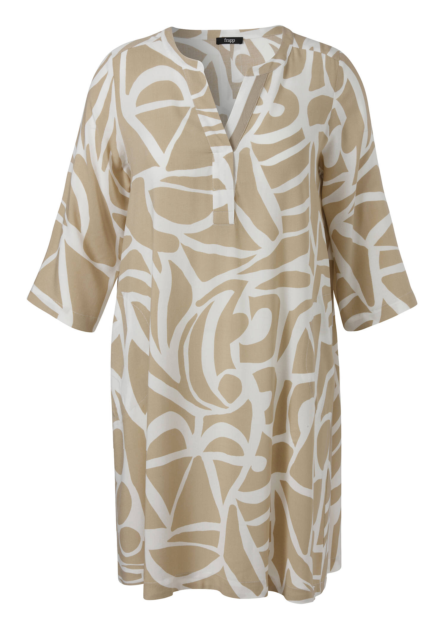 Luftiges Viskosekleid mit Bicolor-Print Powder & Offwhite /