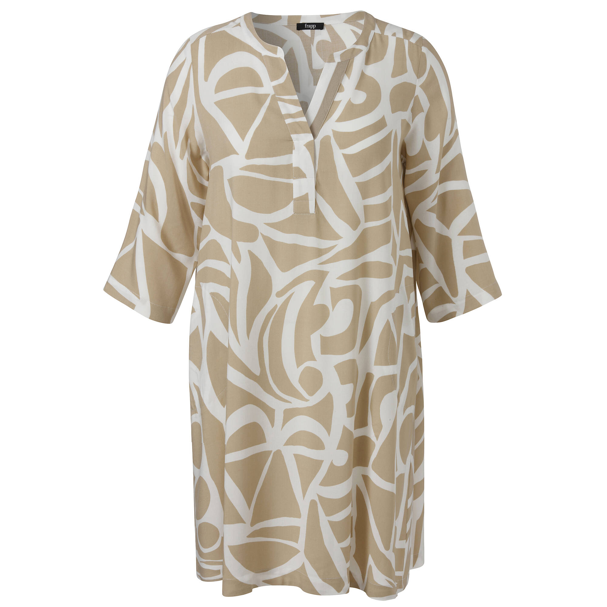 Luftiges Viskosekleid mit Bicolor-Print Powder & Offwhite