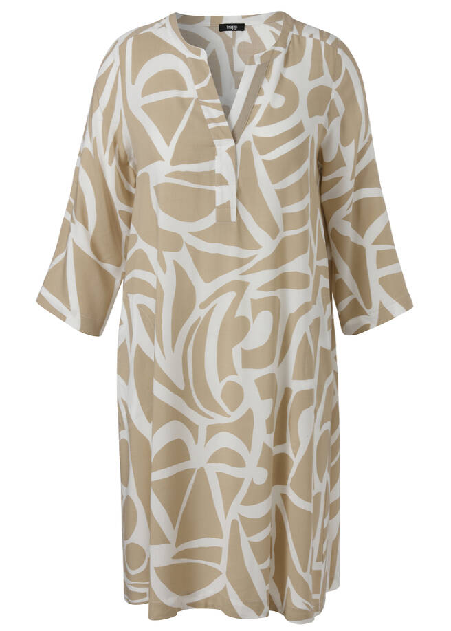 Luftiges Viskosekleid mit Bicolor-Print Powder & Offwhite / 
