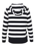 Gestreiftes Sweatshirt mit Kapuze im Marine-Look / 