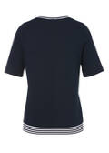 Baumwoll-Stretch Halbarmshirt mit Ringelbund / 