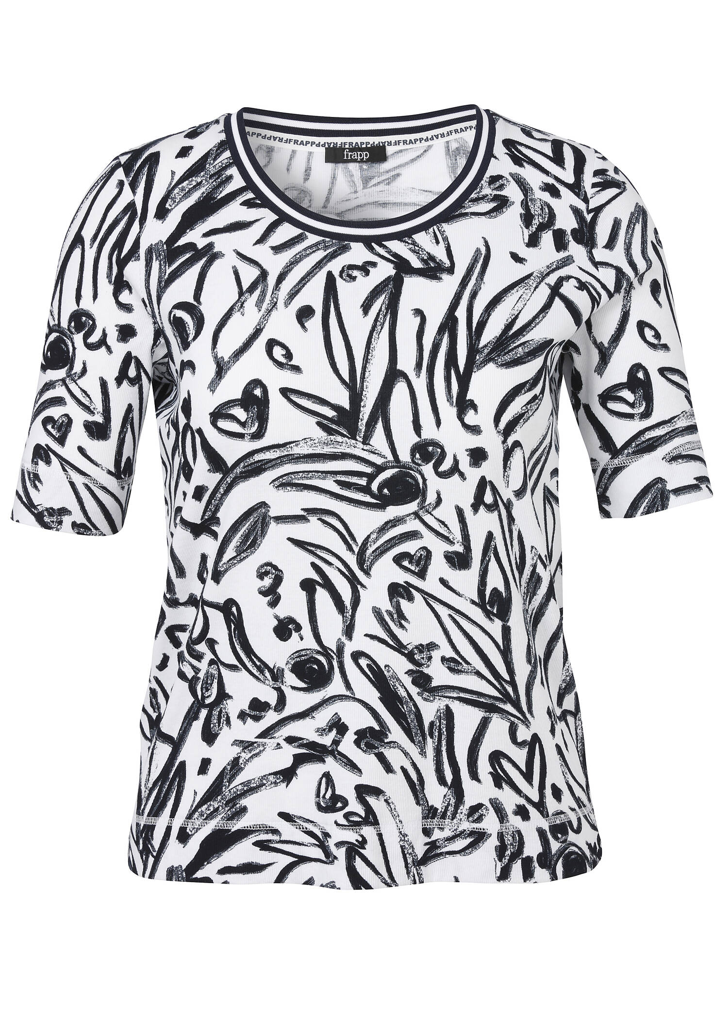 Softes Baumwoll-Stretch Print-Shirt Halbarm /
