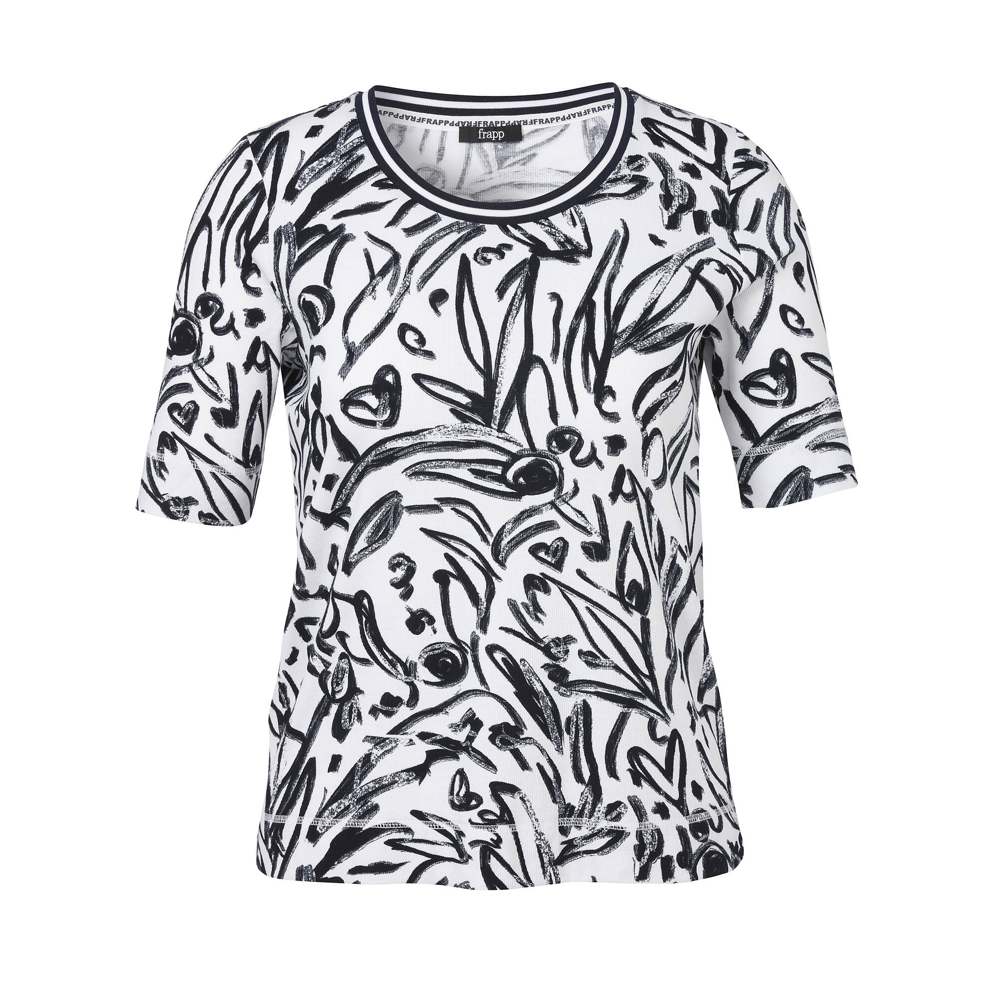 Softes Baumwoll-Stretch Print-Shirt Halbarm