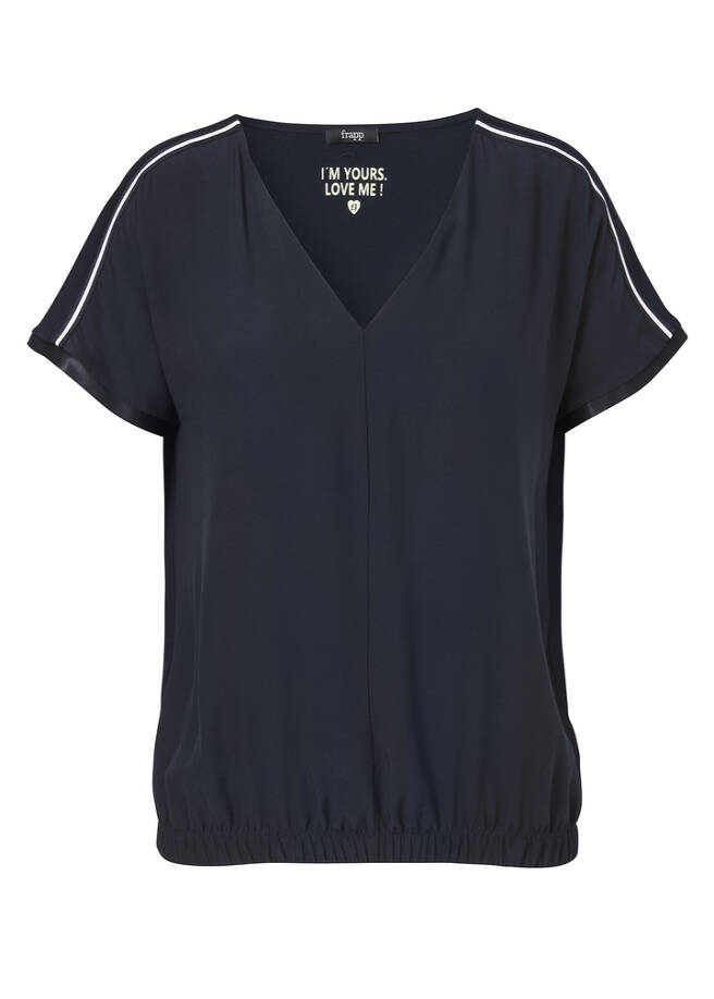 Sommerliche Viskose-Bluse mit überschnittenen Schultern / 