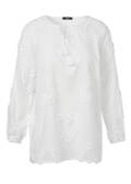 Feminine Baumwoll-Tunika mit geflockten Herzen White / 