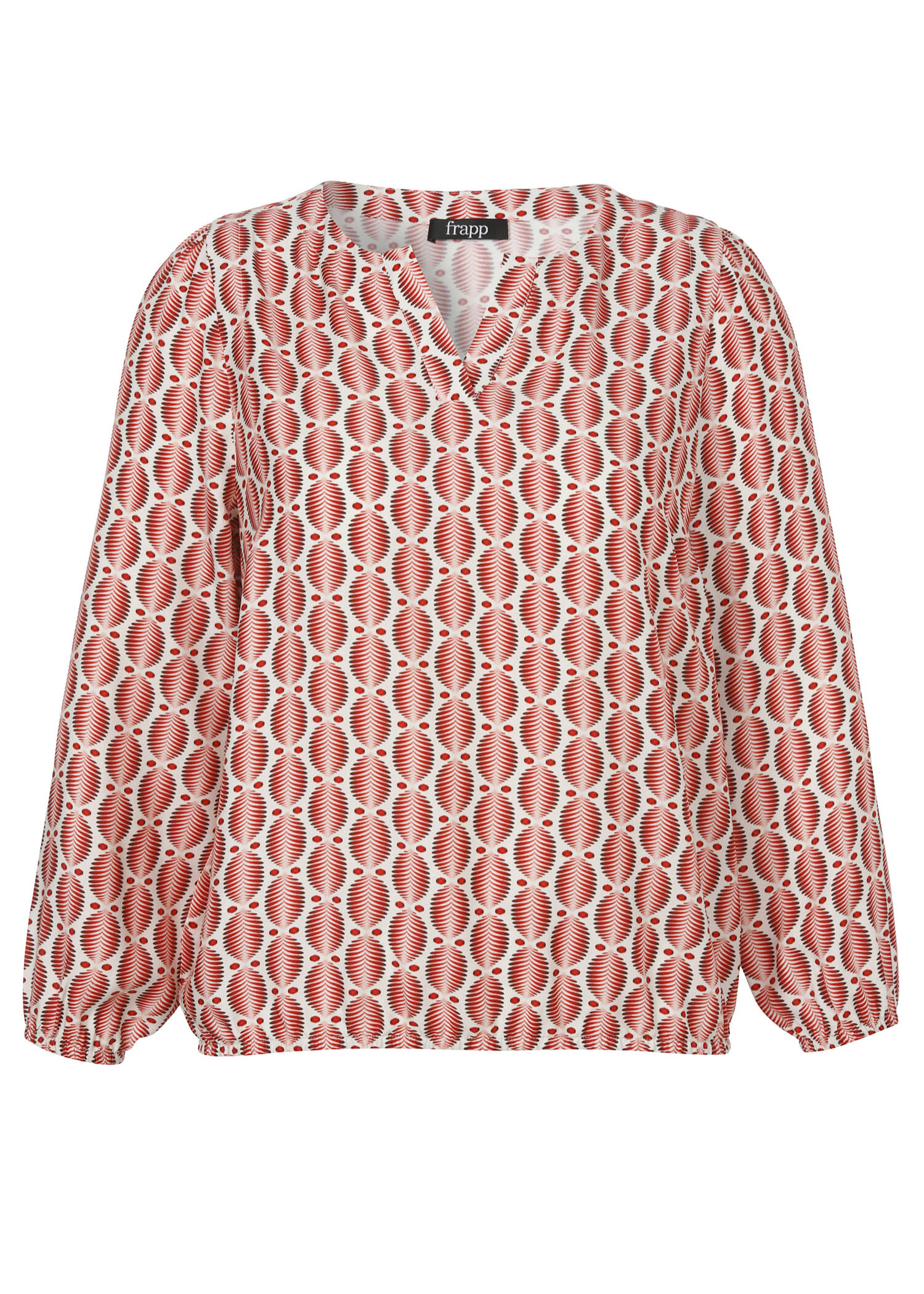 Print-Viskose-Bluse im Blouson-Style / 