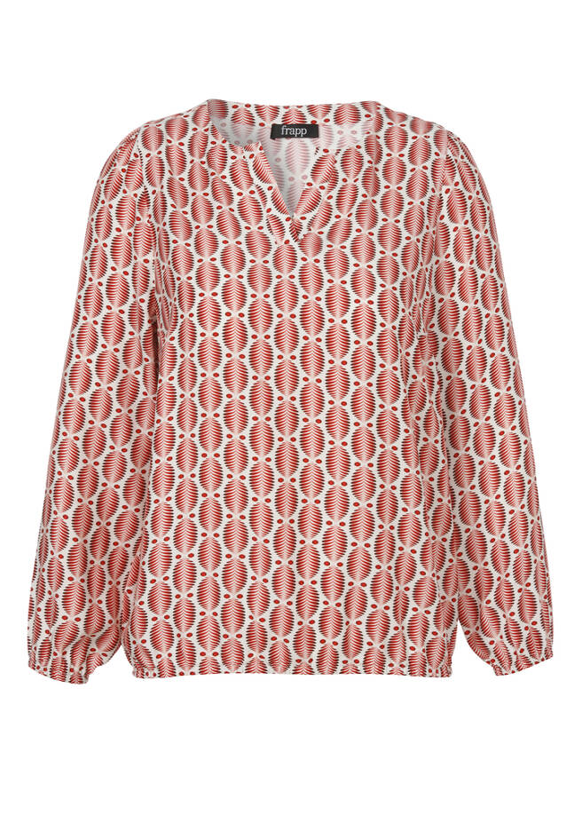 Print-Viskose-Bluse im Blouson-Style / 