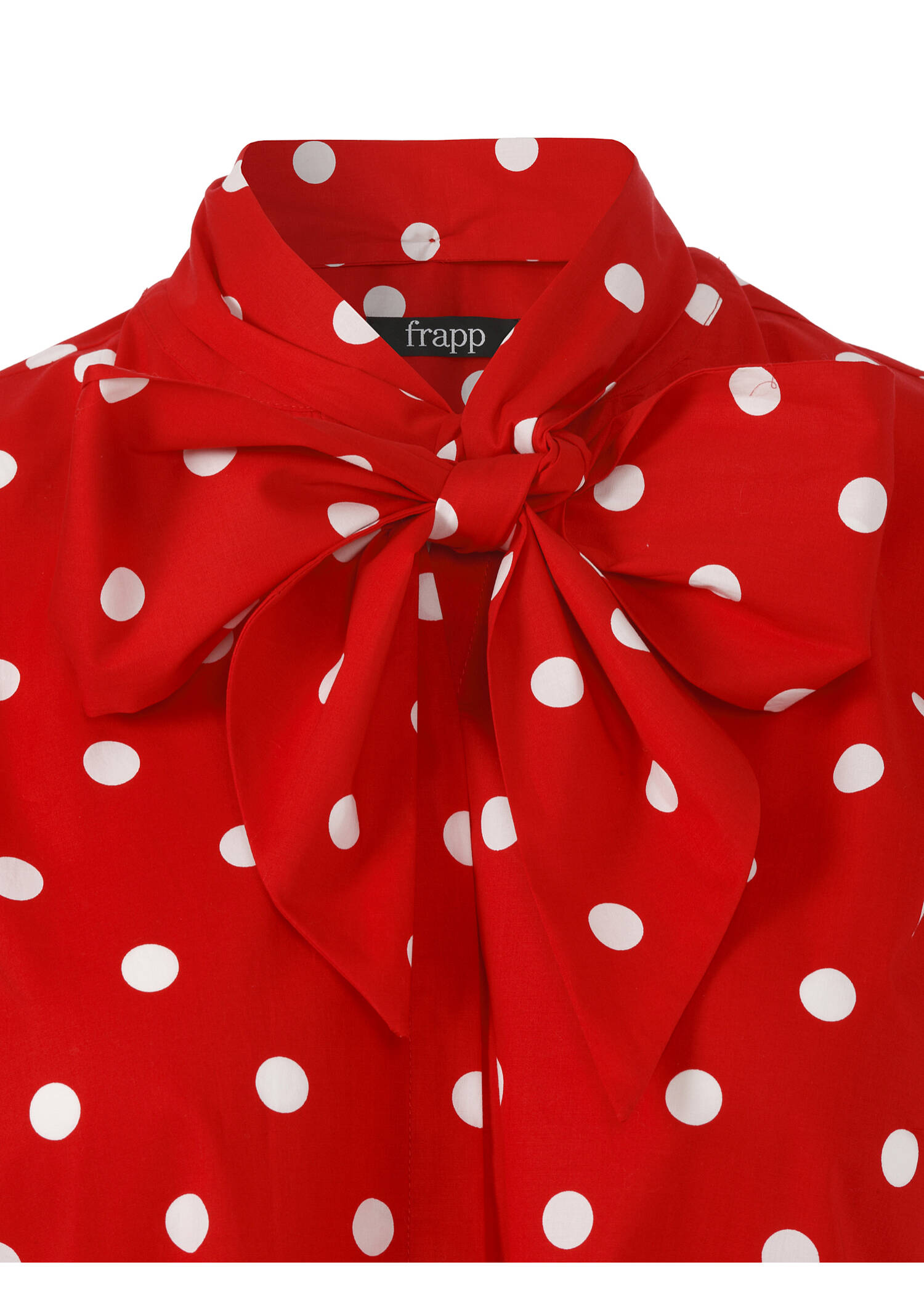 Stehkragen-Bluse Polka Dots mit abnehmbarer Schluppe /