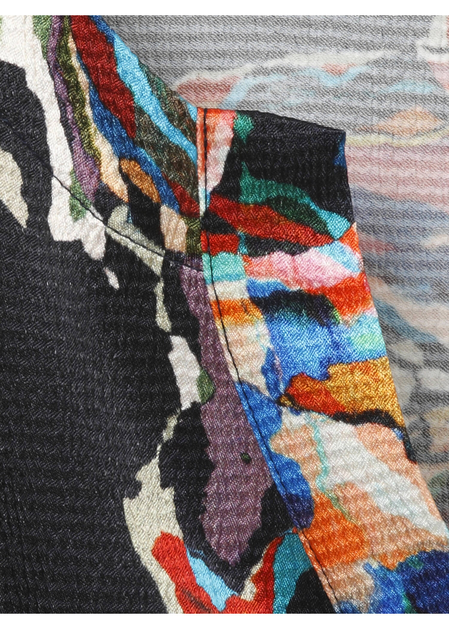 3/4-Arm Print-Bluse Navy Multicolor /