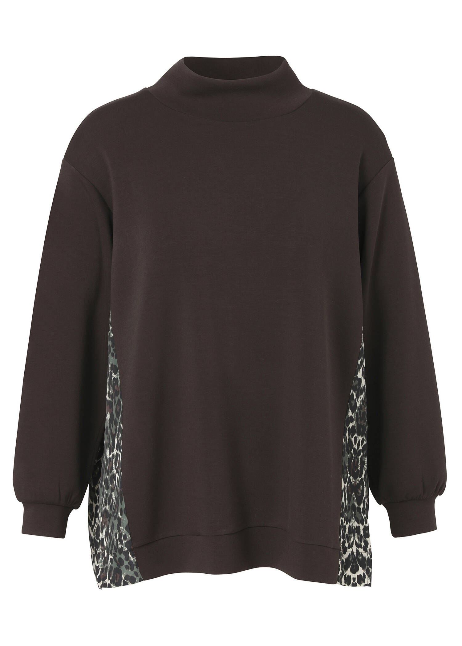 Stehkragen-Sweatshirt mit Leo-Details /