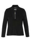 Samtiges Sweatshirt mit V-Ausschnitt und Zipper / 
