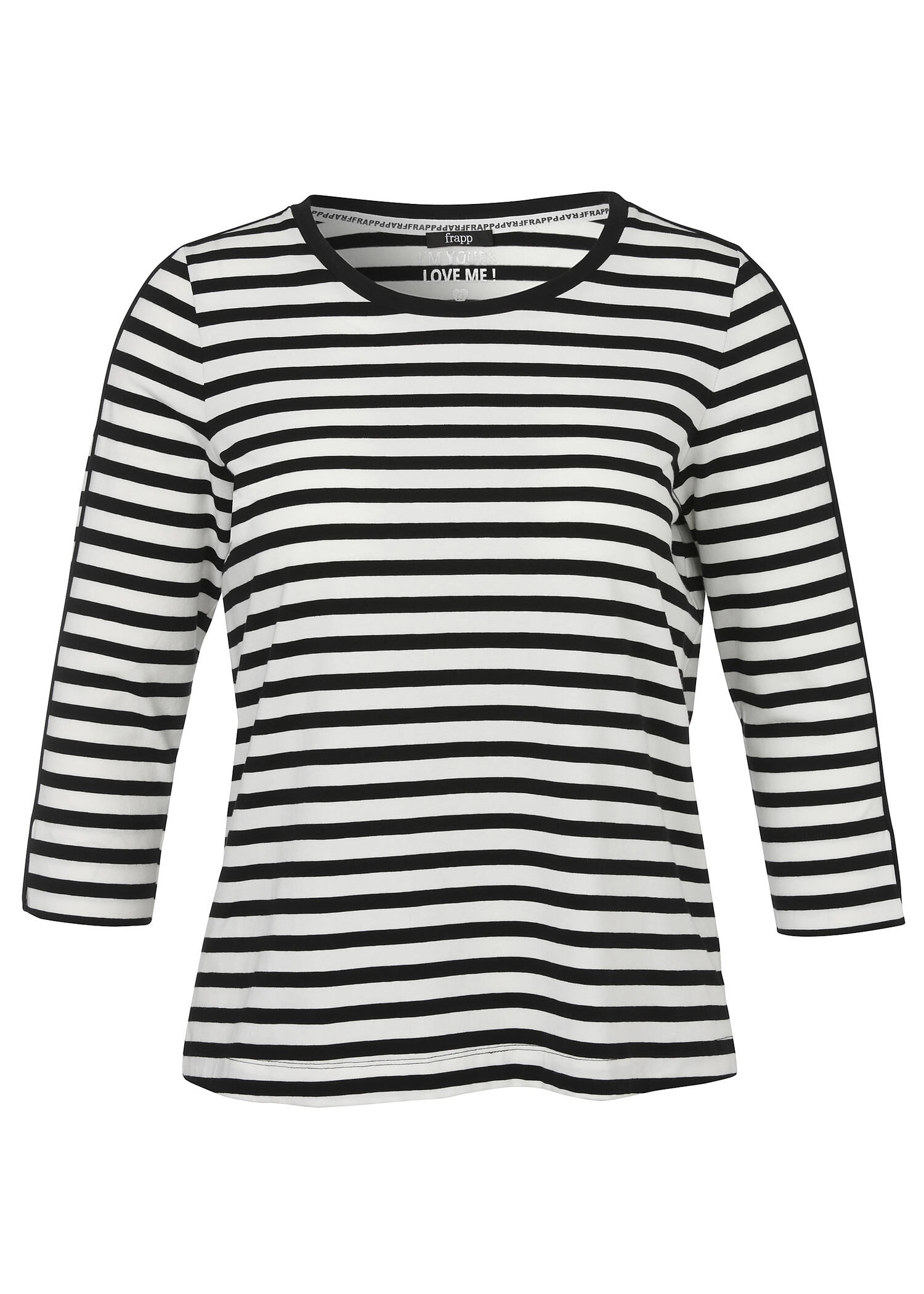 3/4-Arm Ringelshirt Black & White /
