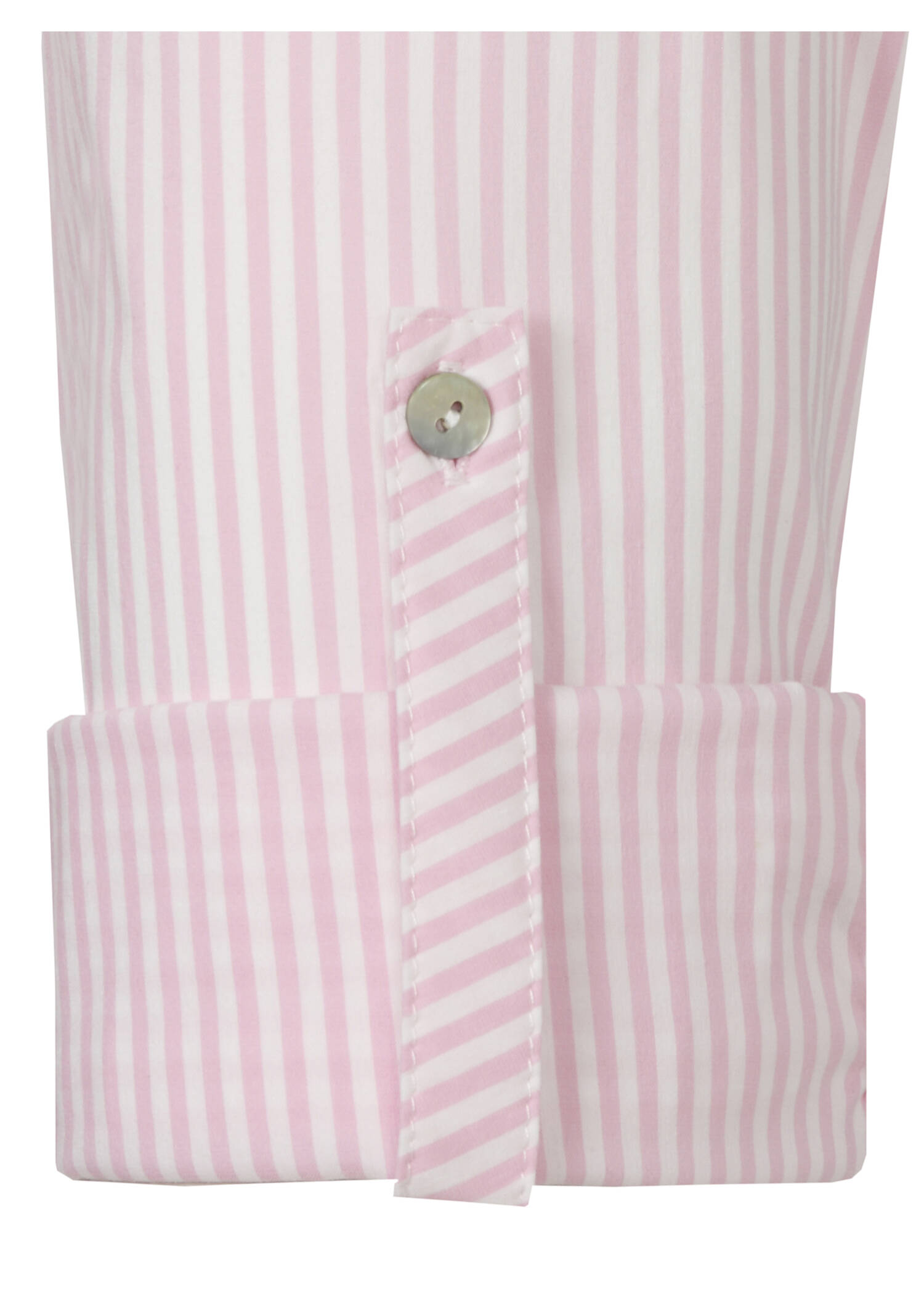 Längsgestreifte Hemdbluse mit Krempelärmeln / 