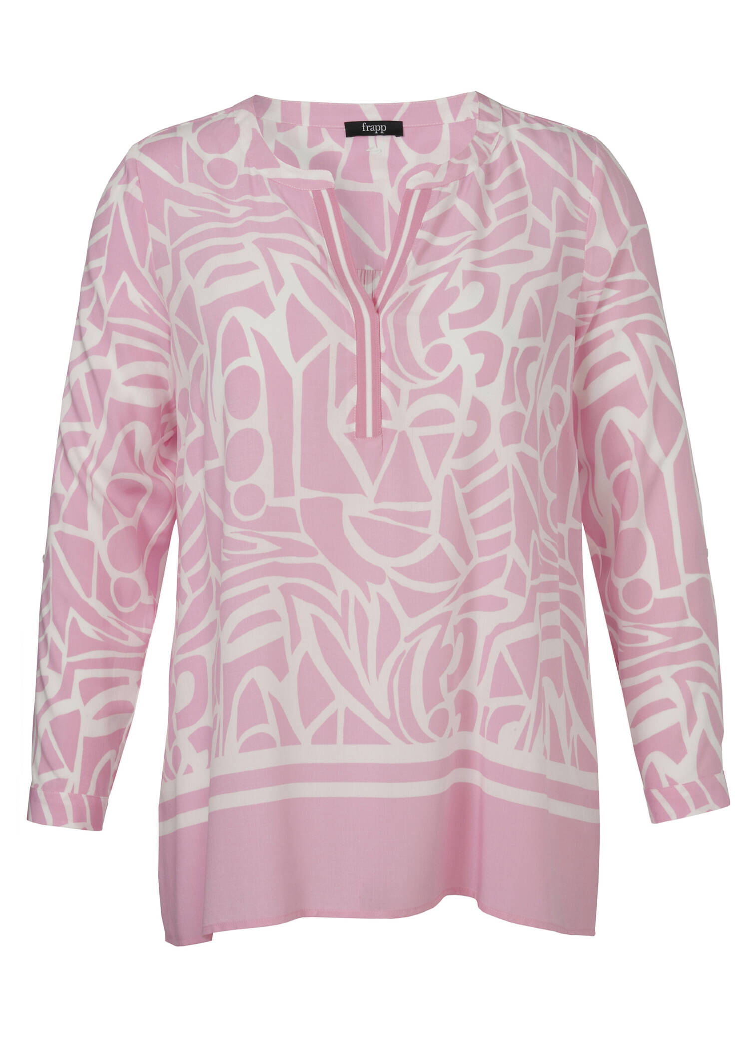 Zarte Viskose-Tunika mit Print Bicolor / 