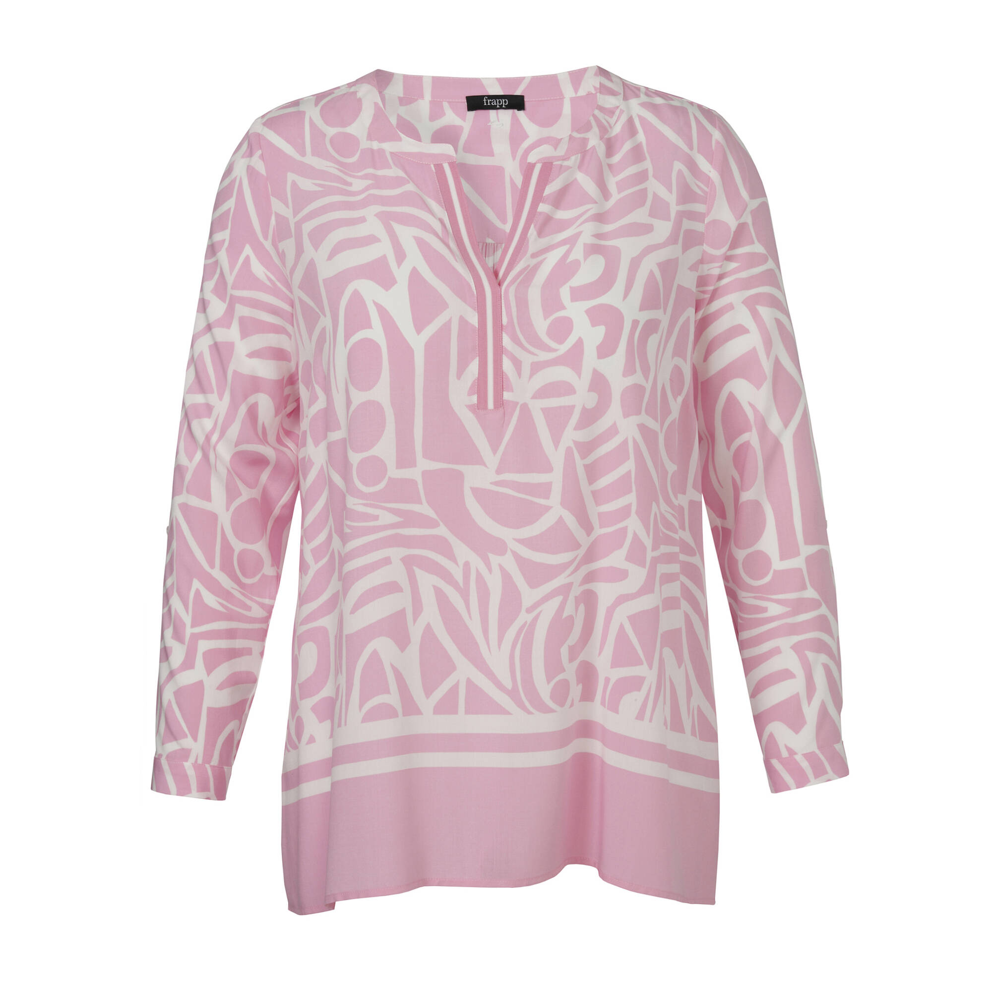 Zarte Viskose-Tunika mit Print Bicolor