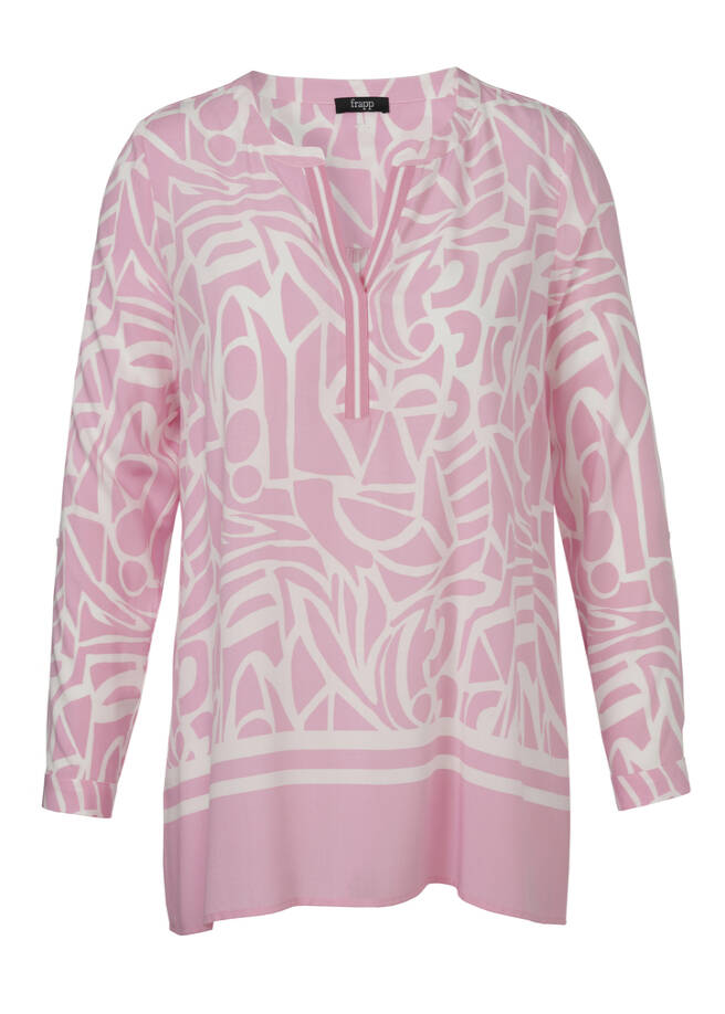 Zarte Viskose-Tunika mit Print Bicolor / 