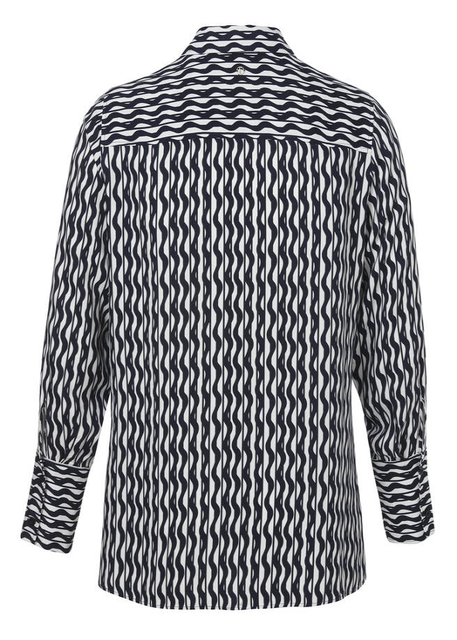 Print-Hemdbluse aus fließender Viskose / 