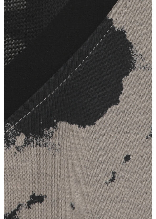 Edles Shirt Bicolor-Print Schwarz - Nougat / 