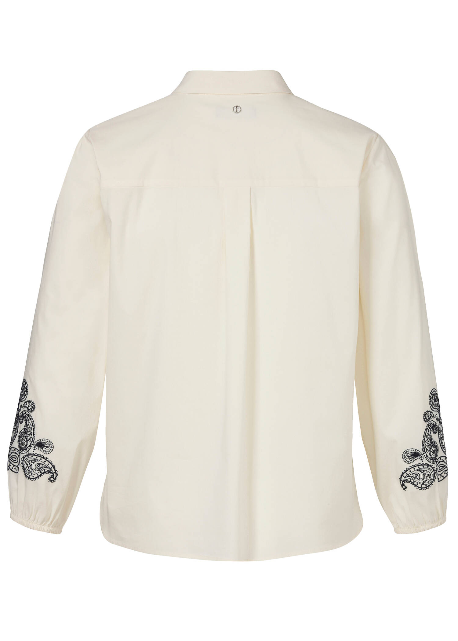 Edle Baumwoll-Stretch Bluse mit Stickerei / 