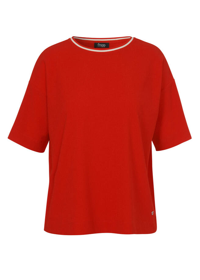 Chice Crêpe Halbarmbluse Red / 