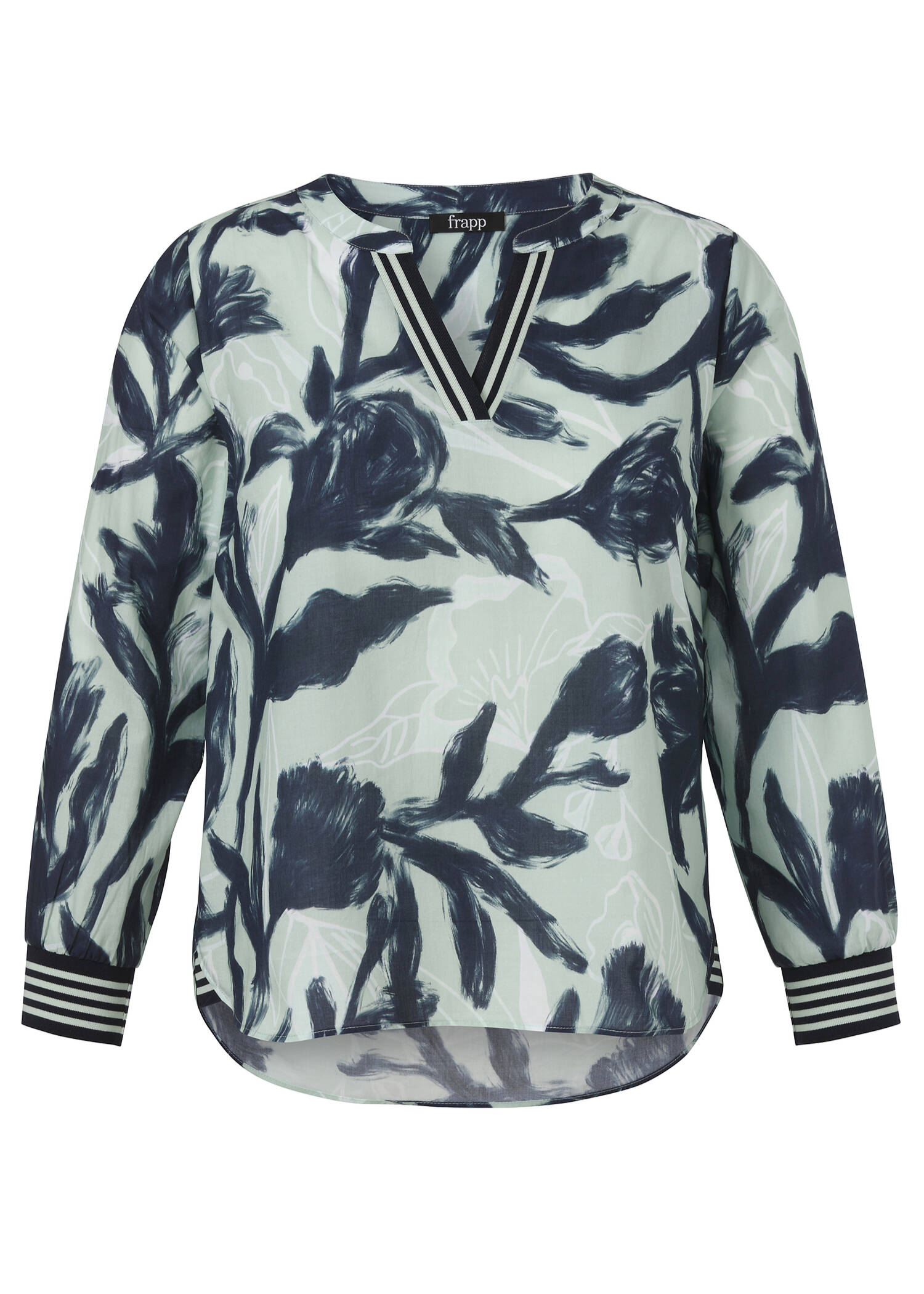 Zarte Baumwollbluse mit Allover-Print / 