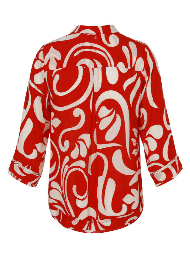 3/4-Arm Viskose Bluse / Tunika / 