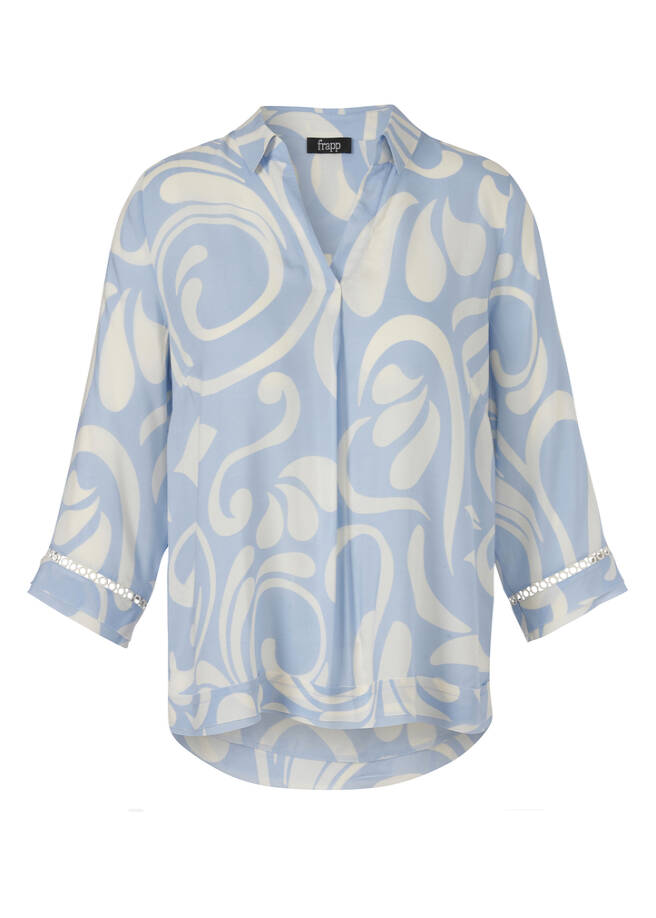 3/4-Arm Viskose Bluse / Tunika / 