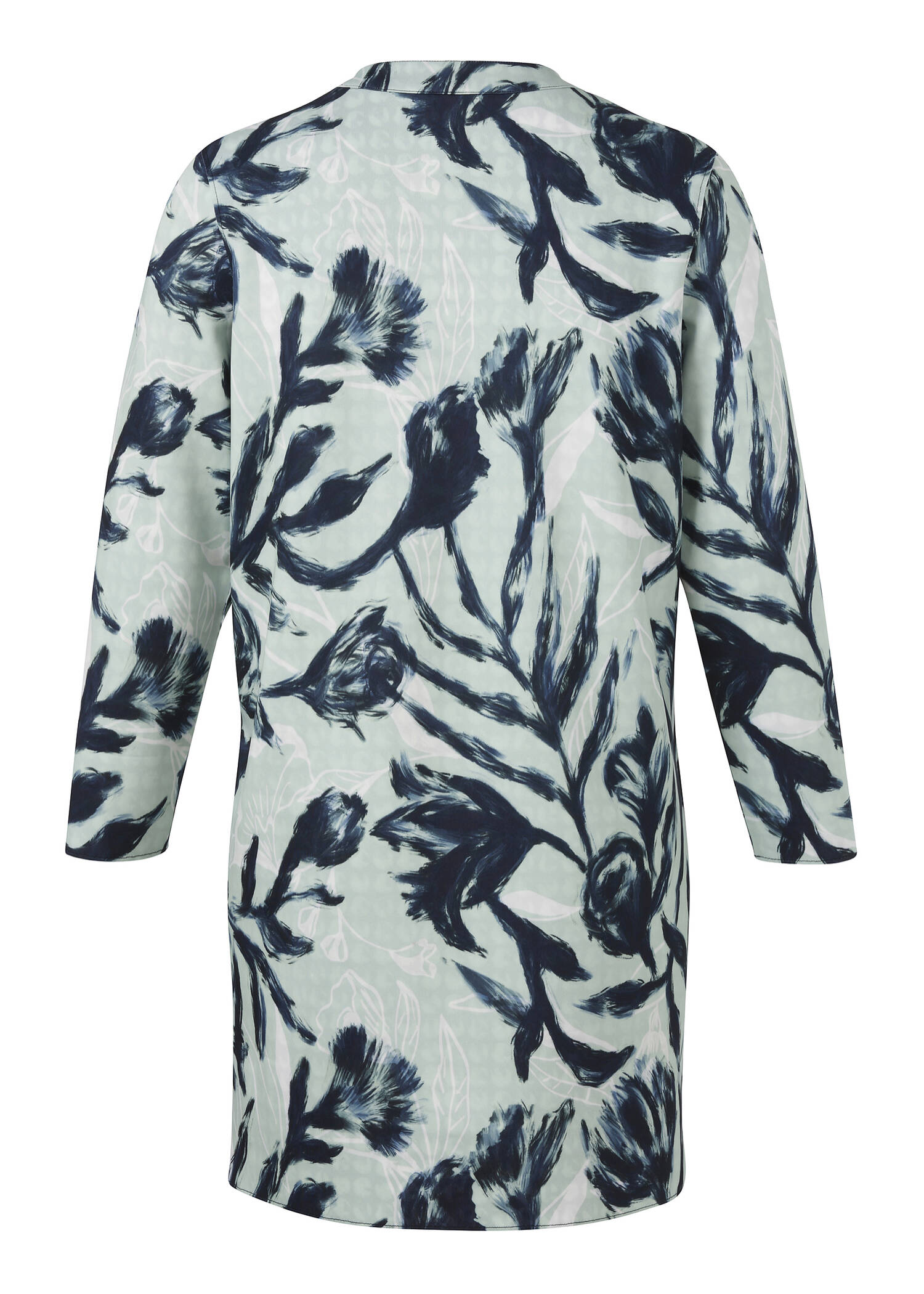 Innovativer Wende-Mantel aus Techno-Scuba mit offenen Kanten / 