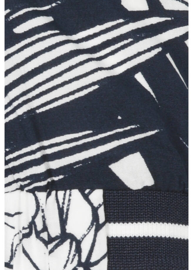 Zarte Print-Viskosebluse im leichten A-Schnitt Navy / Offwhite /