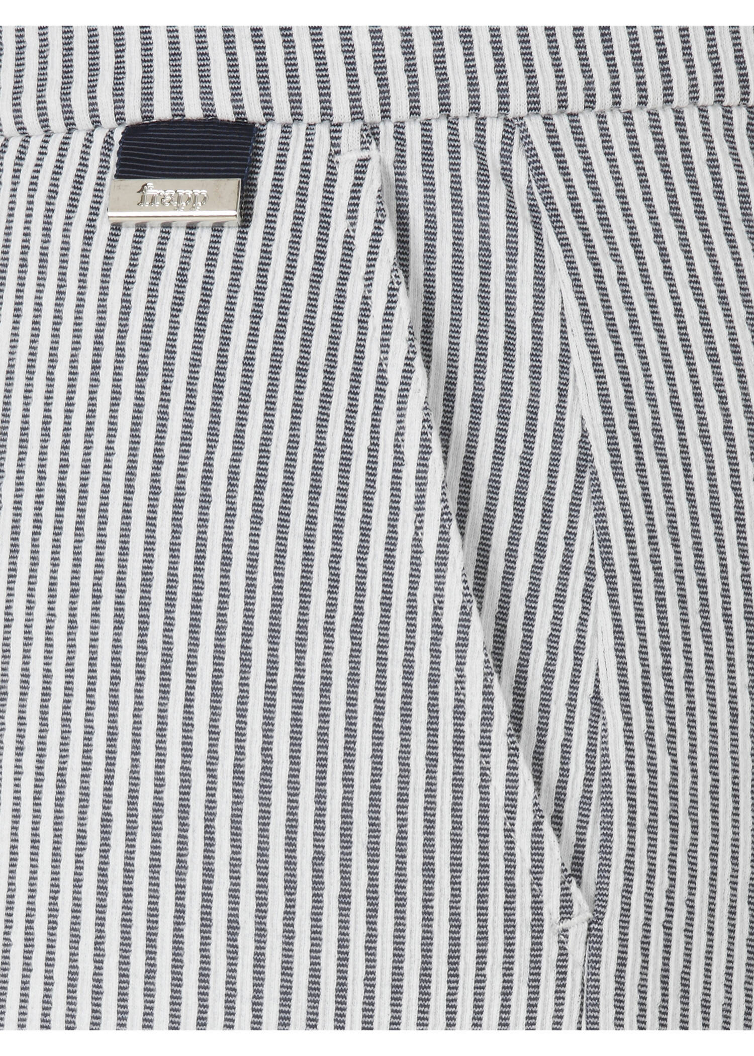 Gestreifte Sommerhose weites Bein Navy / Offwhite Seersucker /