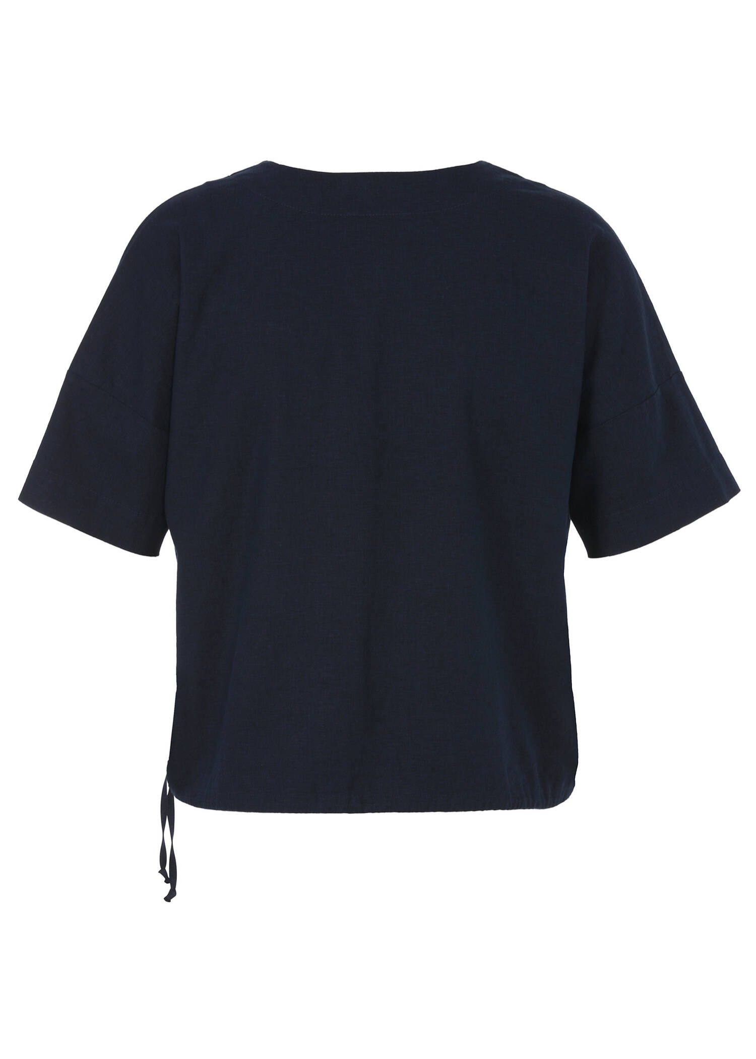 Leichte Premium Halbarmbluse Leinenmix Navy /